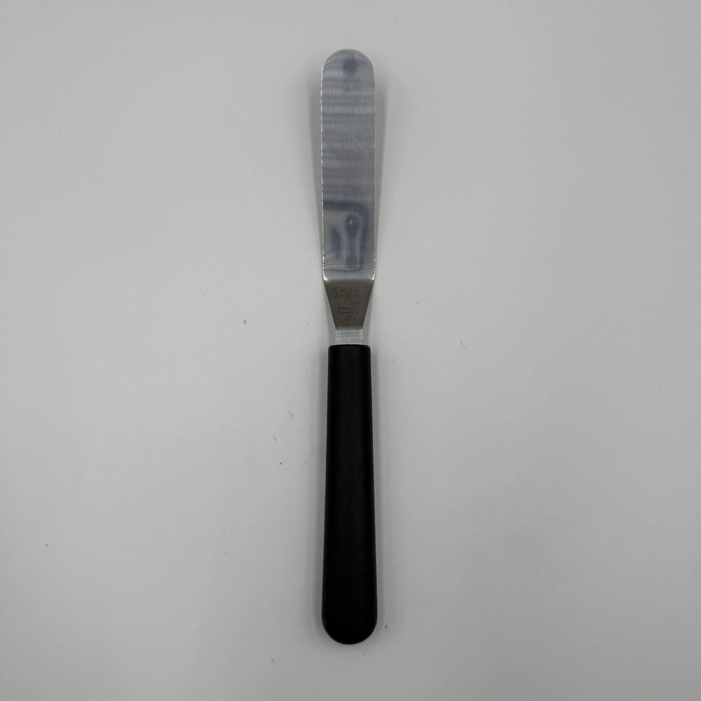 Pampered Chef Stainless Steel Spreader Knife Black Handle Taiwan